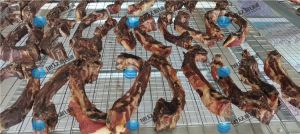 客戶(hù)使用烘干房烘干排骨前后效果